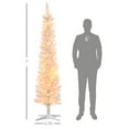 thumbnail image 2 of 7FT White Slim Pencil Artificial Christmas Tree, 500 Tips with 250 Colorful LEDs (8 Modes), Flame Retardant, Sturdy Base, Indoor Holiday Decor, 2 of 7