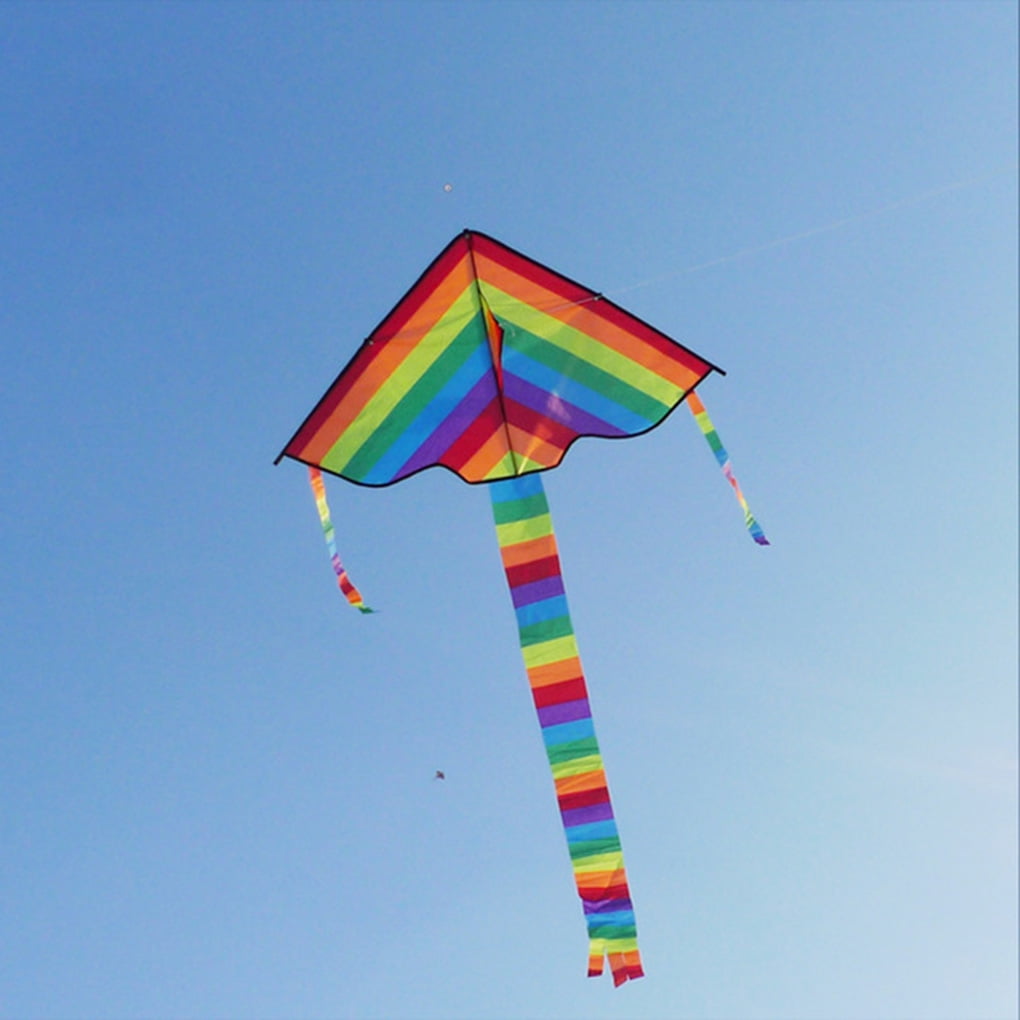 Details about   Colorful with Long Tail Rainbow Kite for Children Friends Family Kids Gift 
