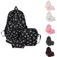 thumbnail image 1 of 3pcs Set Bow Backpack for Woman - Back to School Season Essential, Large Capacity Waterproof Nylon + 10 Pockets, with Free Mini Purse for Teens & College, 1 of 8