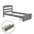 thumbnail image 7 of Elitezip Twin Bed Frames for and Adults, Platform Bed Wood Bed Frame with Storage Drawer and Wood Slat Support, Twin Bed with Headboard, No Box Spring Needed, No Mattress Included, Gray, 7 of 7