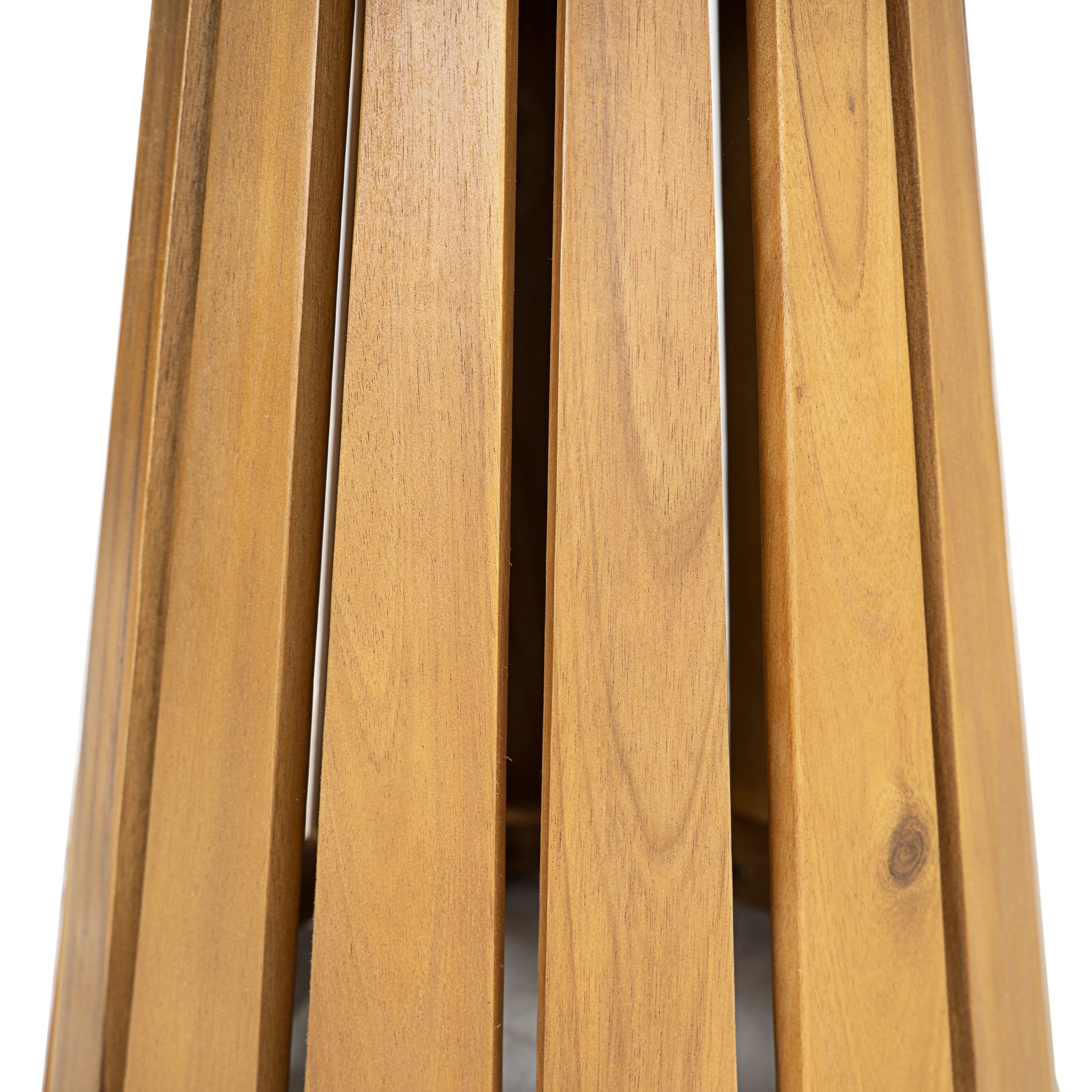 Christopher Knight Home 3-Piece Acacia Wood Patio Chat Set with Table and Cushions, Light Teak+Beige