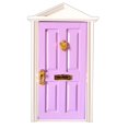 thumbnail image 1 of Puerta de la casa de muñecas 1/12 Casa De En Miniatura Puertas Con Hardware De Púrpura Fanmusic Puerta de la casa de muñecas, 1 of 7