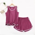 thumbnail image 2 of Pijamas cómodos de Modal para mujer, ropa holgada de verano para el hogar, nuevo chaleco informal sin mangas, pantalones cortos, conjunto de pijamas para mujer, 2 of 4