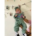 thumbnail image 2 of Newborn Infant Baby Boy Long Sleeve Romper Clothes One Piece Jumpsuit with Headband Outfits (0-3 Months), 2 of 4