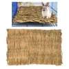 Rabbit Grass Mat Woven Bed Mat for Small Animal, Chew Toy Bed Play Ball for Guinea Pig Parrot Rabbit Bunny Hamster, 16''x11'', L