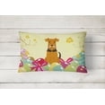 thumbnail image 2 of Carolines Treasures BB6041PW1216 Easter Eggs Airedale Canvas Fabric Decorative Pillow, 12H x16W, multicolor, 2 of 3