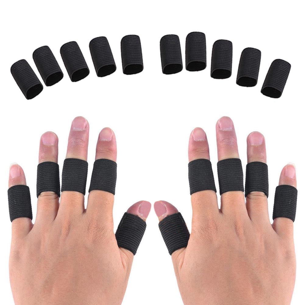 10x Black Stretchy Finger Protector Sleeve Support Arthritis Aid Straight Wrap