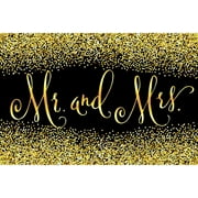 Mr & Mrs Engagement Backdrop Black Gold Glitter Couples Wedding Photography Background Bride Room Engaged Ceremony Anniversary Bridal Shower Party Backdrops Decor Portrait Banner Decor