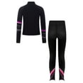 thumbnail image 6 of vastwit Kids Girls Tracksuit Fleece-Lined Long Sleeve Zip Jacket with Leggings Figure Skating Training Suit Hot Pink 8, 6 of 7