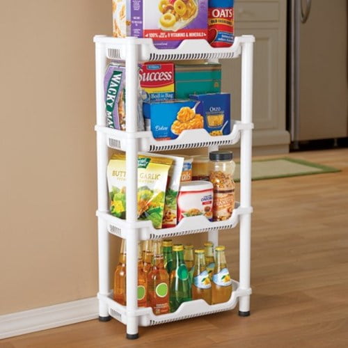 Versatile 4 Tiered Plastic Storage Shelf