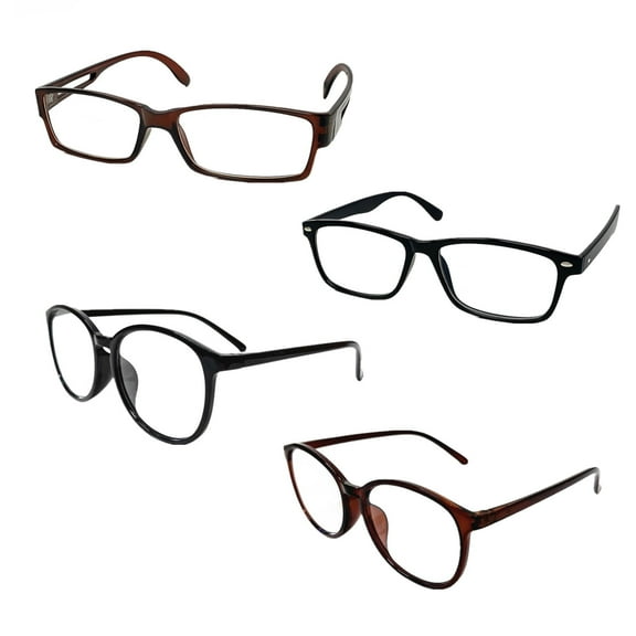 4 Pack Reading Glasses Men Women Unisex Readers Square Rectangle Round Frame  4.00