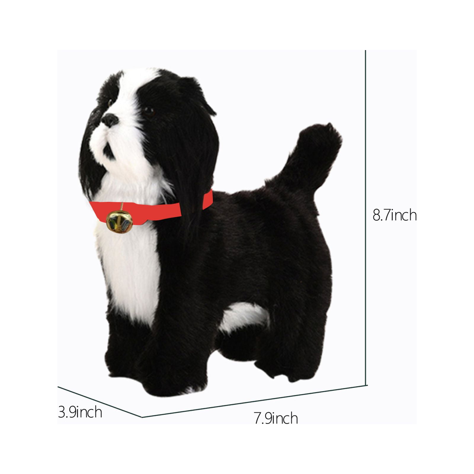Twfbrm Touching Control Electronic Plush Puppy Dog Toy, Fun Interactive Toddler Toys,Walks,Barks,Lie,Dress Up Realistic Stuffed Animal Dog, Christmas Gift for Girl Boy Age 3-6 Yrs -Black
