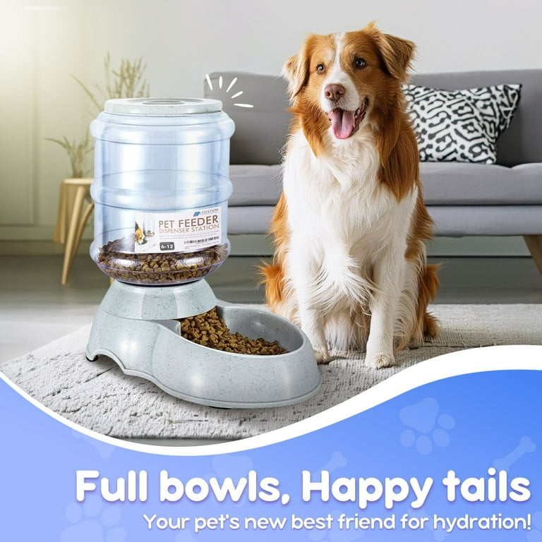 Gravity Fed Pet Food Dispenser, Antimicrobial Plastic, Skidproof