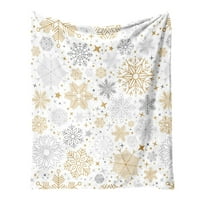 Fwttom Christmas Blanket, White Snowflake Printed Flannel Fleece Blanket, Warm Christmas Throw Blanket for Couch Holiday Decorations Gifts Home Office Sofa Nap