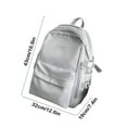 thumbnail image 3 of Nylon Resists Wear Backpack -Campus Shoulder Bag - Casual Aesthetic Daypack Simple Laptop Bag Waterproof Travel Rucksack (Gray), 3 of 7