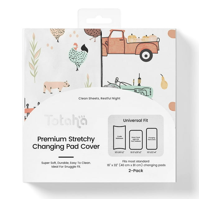 Funda para cambiador Totaha Premium, elástica, 16 x 32 cm, paquete de 2
