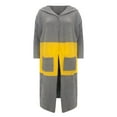 thumbnail image 4 of Pompotops Autunm And Winter Women Casual Tops Coat Long Sleeve Overcoat Tops Patchwork Letter Printed Mid-length Cardigan Knitted Sweater, 4 of 5
