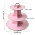 thumbnail image 3 of BiFandian 3-Tier Cardboard Cupcake Stand, Scalloped Edge Disposable Dessert Holder with Carry Handle, Foldable Pastry Display Tray for Birthday Tea Party Wedding and Holiday Snack Serving, 3 of 6