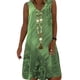 thumbnail image 3 of Vestido De Mujer Con Cuello En V Vestido De Chaleco Sin Mangas Con Estampado De Tela De Verano, Verde, L Eigraketly AP002185-11, 3 of 4