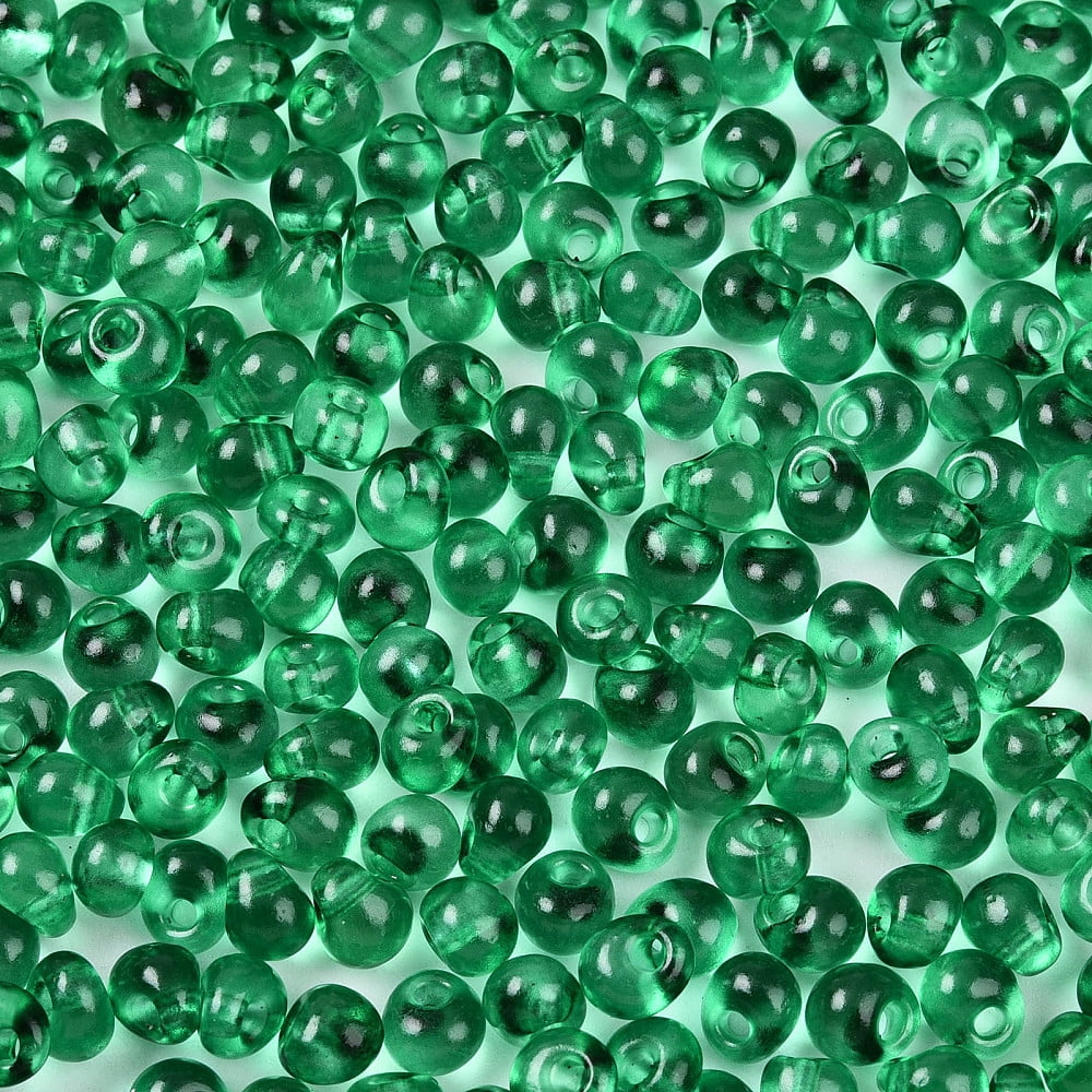 1Pound 3/0 Baking Paint Glass Fringe Seed Beads Teardrop Dark Green 5x4~4.5x3.5~4mm Hole: 1mm about 4500pcs/pound