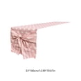 thumbnail image 3 of Christmas Table Flag Bows Heart Pattern Decorative Table Runner Tablecloth, Polyester, Red/Pink/Yellow/Purple, 180 x 38 cm, 1 pc, 3 of 6