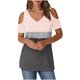 thumbnail image 1 of Puntoco Liquidación de blusas cortas para mujer, blusas estampadas para mujer, blusas de manga corta con escote en V y hombros descubiertos, blusas de moda, 1 of 5