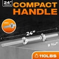 thumbnail image 2 of Metal Threaded Dumbbell Handles Chrome Grip - 24 x 1 inch, 2 of 4