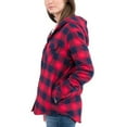 thumbnail image 2 of Boston Traders Women's Quilted Long Sleeve Plush LINED FLANNEL Shirt Jacket M/Red, 2 of 3