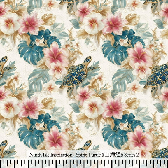 Ninth Isle Inspiration - Spirit Turtle Series - 100% Rayon Fabric By The Yard (Series2, Swatch(11"x11"))