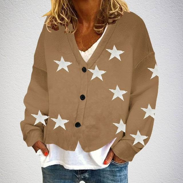 Amzcrzy Cardigans pour Femmes Cardigan Décontracté pour Femmes Veste de Mode à Boutons Cardigan pour Femmes Vestes pour Femmes Hauts à Manches Longues pour Femmes Vêtements pour Femmes Hauts pour Femmes