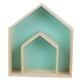 thumbnail image 2 of 2 estantes de almacenamiento de pared organizadores con forma de casa suministros decoración del hogar para Verde, 2 of 9