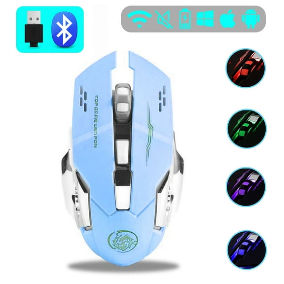 Wireless Mouse Gaming Computer Silent Rechargeable Bluetooth Mouse USB Mechanical E-Sports Backlight PC Gamer Mouse for Laptop