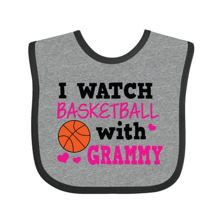 

Inktastic I Watch Basketball with Grammy Gift Baby Girl Bib