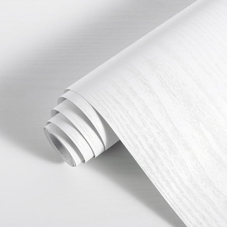Abyssaly 15.7" x 196.8" White Wood Grain Wallpaper Thicken Wood Contact Paper Peel and Stick Wallpaper
