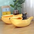 thumbnail image 3 of Cama para gatos tipo plátano, casa divertida, bonita y acogedora, nido para gatos, comodidad cálida, lavable suave, 3 of 5