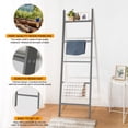 thumbnail image 3 of Hofitlead Ladder Shelf 5-Tier Bookshelf,Storage Rack Shelves Wall Leaning Shelf,Free Standing Plant Flower Stand,Gray, 3 of 7