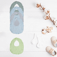 thumbnail image 4 of Asung Baby Muslin Bibs Snap Cotton Baby Bibs Adjustable Bandana Burp Newborn 5 pack Color Green Blue Grey, 4 of 6