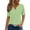 Green, variant on Women's Henley Neck Short Sleeve Shirt, Lightweight Breathable Button-Down Blouse for Casual & Workwear