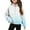 Light Blue, variant on Tie-dyed Half Zip Pullover Girl Thumb Hole Cropped Hoodie Raglan Quarter Zipped Sweatshirt with Pockets Light Blue 7 Years