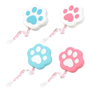 Shisuyan 4PCS Cartoon Cat Paw Tape Measure Mini Carry Tape Measure Body Measure Tape