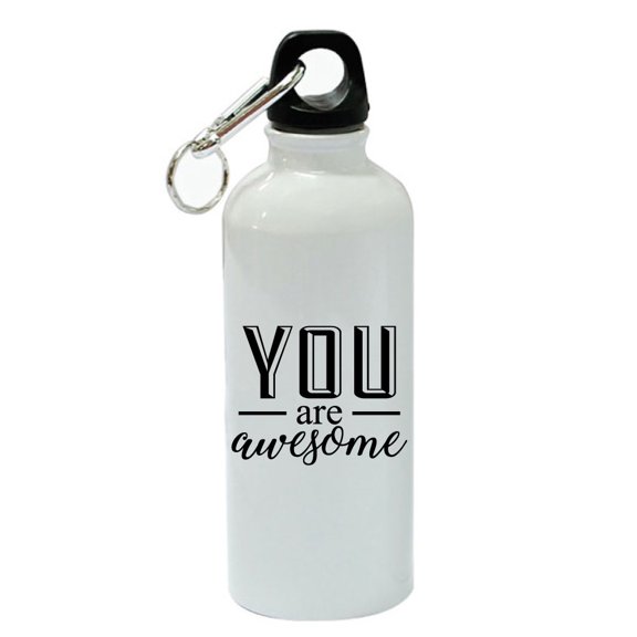 You Are Awesome White Aluminum Sports 20 oz Water Bottle