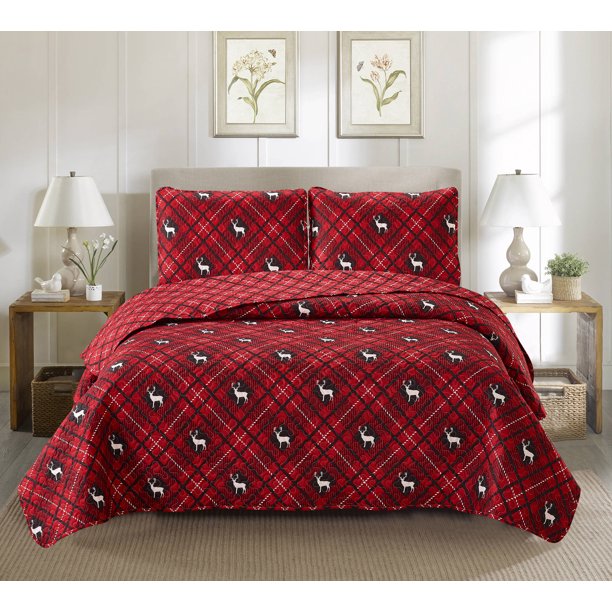 Rudolph 2piece Quilt Set 68x86 Twin