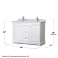 thumbnail image 7 of Wyndham Collection 48" Square Sinks Wood Double Bathroom Vanity in White, 7 of 7