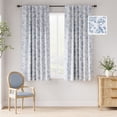 thumbnail image 5 of CURTAINKING Blackout Curtains 63 Inches Long, Printed Floral French Farmhouse Curtains for Bedroom Living Room Back Tab Thermal Insulated Window Drapes, 2 Panels Blue, 5 of 9