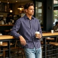 thumbnail image 5 of Mfakffe Mens Dress Shirts Long Sleeve Button Down Plaid Shirts Business Casual Tops with Pocket, 5 of 5