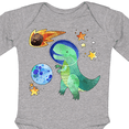 thumbnail image 4 of Inktastic Tyrannosaurus Rex vs. Meteor Fun Space Dinosaur Boys or Girls Long Sleeve Baby Bodysuit, 4 of 5