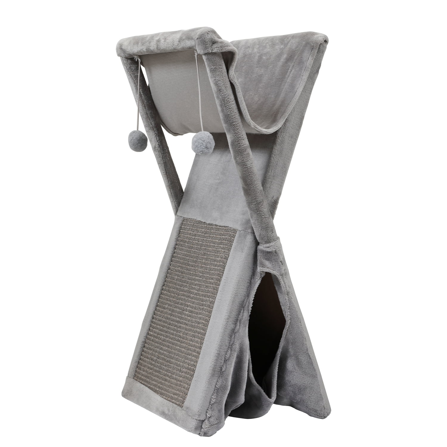 Pefilos Fold and Store Cat Tower Tree Cat Nest Hammock for Kitten Ferret Puppy Rabbit or Small Pet, Gray Pefilos Fold and Store Cat Tower Tree Cat Nest Hammock for Kitten Ferret Puppy Rabbit or Small Pet, Gray