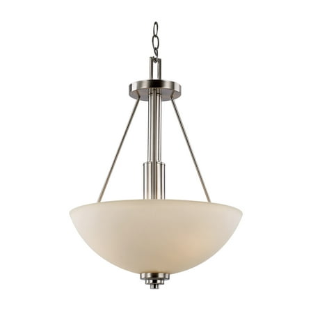 

Pendants 3 Light Fixture With Brushed Nickel Finish Metal Glass Medium 16 180 Watts