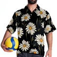 thumbnail image 4 of Daisy Men's Short Sleeve Hawaiian Beach Poplin Shirt Casual Printed Button Down Summer Unisex Shirt, 4 of 6