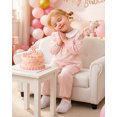 thumbnail image 5 of Toddler Baby Girl Clothes 18 Months Girl Fall Outfits 24 Months Girls Ruffle Long Sleeve Peter-pan Collar Plaid Top Pants 2PCS Set Pink, 5 of 6